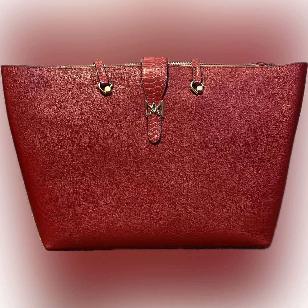 Antonio Melani Logo Slide Tote in Red